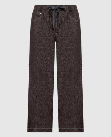 Коричневые брюки с люрексом