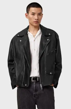 Мужская черная кожаная косуха BRADFORD Черный L AllSaints M005LD