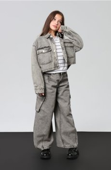 Широкі джинси - сірий