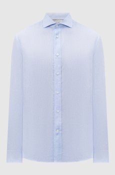 Голубая рубашка из льна