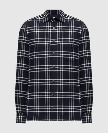 Синяя рубашка в клеточку