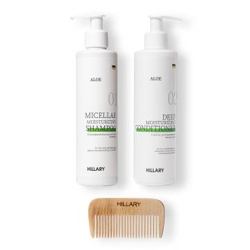 Комплексний набір для сухого типу волосся Hillary Aloe Deep Moisturizing та гребінь для волосся Комплексний набір для сухого типу волосся Hillary Aloe Deep Moisturizing та гребінь для волосся