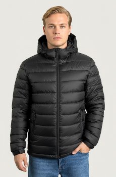 Стеганная куртка мужская в черном цвете SB-23231-Black