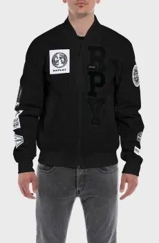 Мужской черный бомбер Черный M Replay M8326 .000.84628