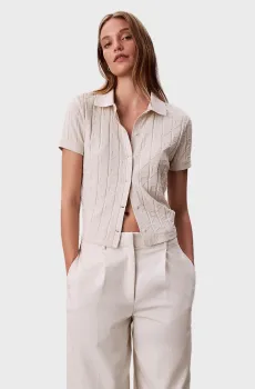 Женское белое поло JACQUARD Белый S Calvin Klein Jeans LV044D209G