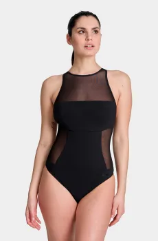 Женский черный купальник MESH PANELS SWIMSUIT SWIM PRO Черный 38 Arena 006659-500