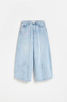Reserved - Джинси baggy wide leg з леопардовим принтом - синій - 714MB-50J