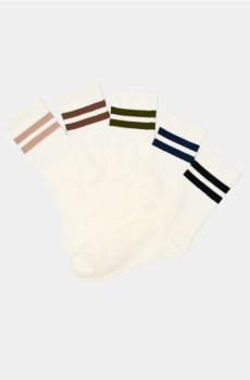 Довгі шкарпетки у смужку 5 pack - кремовий