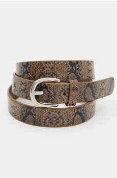 Ремінь зі штучної зміїної шкіри - різнобарвний