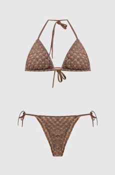 Коричневый купальник с люрексом