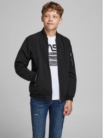Jack&Jones Junior Куртка бомбер Rush 12182385 Чорний Regular Fit Jack&Jones Junior Куртка бомбер Rush 12182385 Чорний Regular Fit
