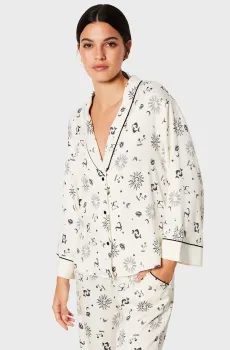 Женская белая рубашка с узором MANINA Белый XL Etam 6549532