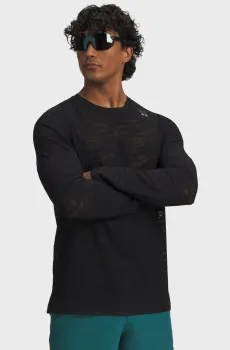 Мужской черный лонгслив UA Halo Jacquard LS-BLK Черный L Under Armour 6011055-008