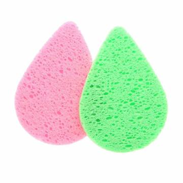 Набор спонжей для умывания Cosmo Shop Капля, 7*10 см, зелeно-розовый, 2 шт (CS092GR)