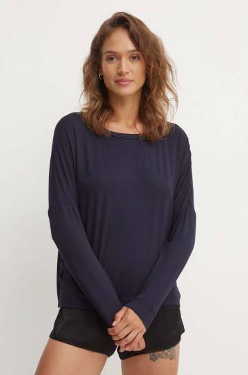 Лонгслив лаунж Tommy Hilfiger цвет синий UW0UW05196 Лонгслив лаунж Tommy Hilfiger цвет синий UW0UW05196