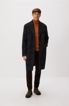 Reserved - Пальто з тканини з додаванням вовни - темно-синій - 7156H-59P