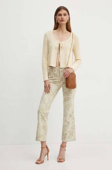 Брюки Guess женские цвет бежевый клёш средняя посадка W4YA58 WGC70 Брюки Guess женские цвет бежевый клёш средняя посадка W4YA58 WGC70