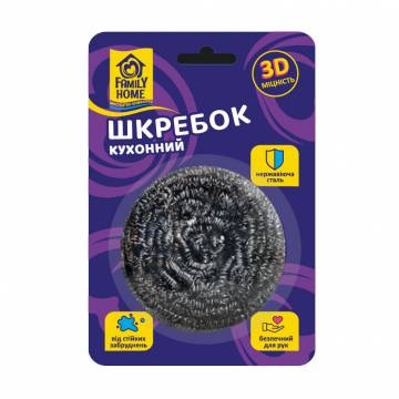 Скребок кухонный Family Home 3D Прочность, 1 шт Скребок кухонный Family Home 3D Прочность, 1 шт
