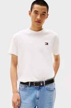 Мужская белая футболка TJM REG BADGE Белый L Tommy Jeans DM0DM20322