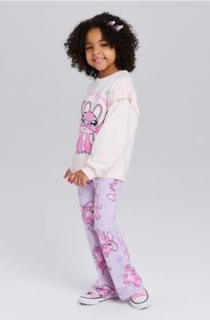 Розкльошені штани з візерунком Lilo & Stitch - Фіолетовий