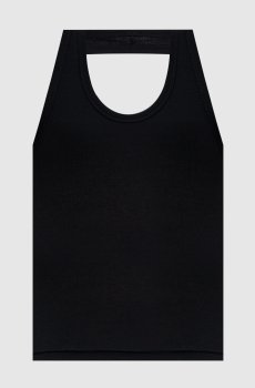 Черный топ в рубке с логотипом