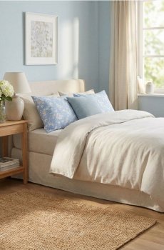 Наволочки з квітами, набір з 2 штук - блакитний