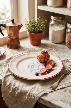 Тарілка з написом La Dolce Vita - блідо-зелений