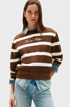 Женский свитшот в полоску SCRIPT Разноцветный M Tommy Hilfiger WW0WW45743