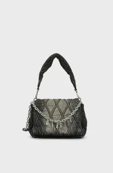 Женская черная джинсовая сумка CHARM-D Черный ONESIZE Diesel X09596 P6330