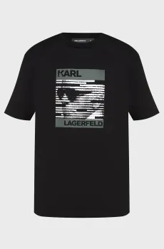 Мужская черная футболка Черный L Karl Lagerfeld 554225.755131;990