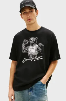 Мужская черная футболка RLX BEAR Черный L Tommy Jeans DM0DM22543