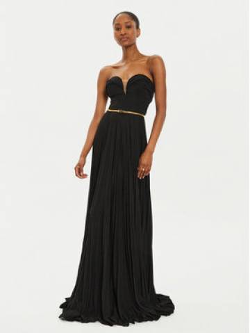 Elisabetta Franchi Вечірня сукня AB-628-47E2 Чорний Regular Fit Elisabetta Franchi Вечірня сукня AB-628-47E2 Чорний Regular Fit