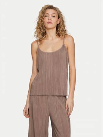 Vila Топ Plisa 14096337 Коричневий Relaxed Fit Vila Топ Plisa 14096337 Коричневий Relaxed Fit