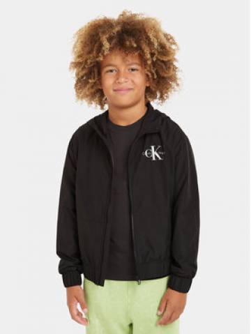Calvin Klein Jeans Демісезонна куртка Monologo Essential IB0IB02091 Чорний Regular Fit Calvin Klein Jeans Демісезонна куртка Monologo Essential IB0IB02091 Чорний Regular Fit