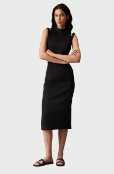 Женское черное платье TECHNICAL KNIT CUT OUT Черный XS Calvin Klein K20K207173