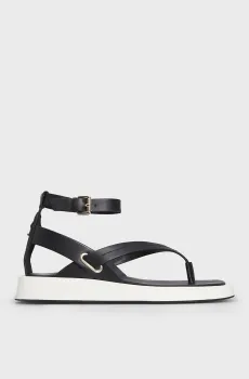 Женские черные кожаные сандалии ILIANNA Черный 40 DKNY K1493527