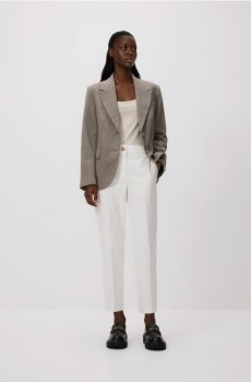 Reserved - Брюки зі стрілками з бавовною - білий - 183IS-00X