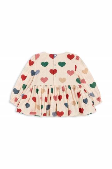 Детская хлопковая блузка Konges Sløjd ELIN BLOUSE GOTS цвет бежевый узор KS101495 Детская хлопковая блузка Konges Sløjd ELIN BLOUSE GOTS цвет бежевый узор KS101495