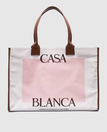 Белая сумка-тоут Casa Canvas с логотипом Белая сумка-тоут Casa Canvas с логотипом