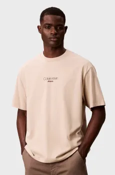 Мужская бежевая футболка SS 16S RLXD FIT CKJ GRAPHIC TEE Бежевый XXL Calvin Klein Jeans LV04RC851G