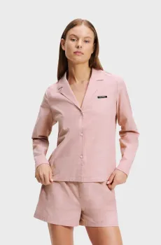 Женская розовая пижама (рубашка, шорты) ESSENTIAL Розовый XS Karl Lagerfeld A1W45004