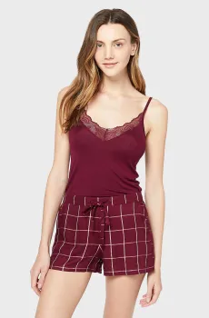 Женские красные шорты TARTAN Красный S Etam 6509752