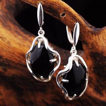 Серьги (обсидиан) 12585 Серьги (обсидиан) 12585