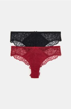 Мереживні труси-бразиліана, 2 пари - різнобарвний