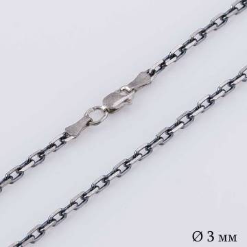 Серебряная черненая цепочка плетение Якорное 10233 Серебряная черненая цепочка плетение Якорное 10233