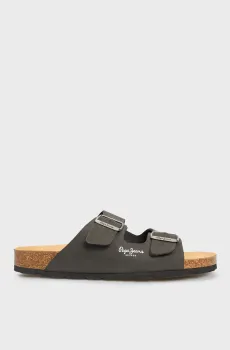 Мужские черные слайдеры DOUBLE VELOUR Черный 46 Pepe Jeans PMS80003