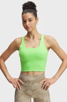 Женский салатовый топ Pjt Rck Fitted Bra Tank Салатовый XS Under Armour 1389714-362