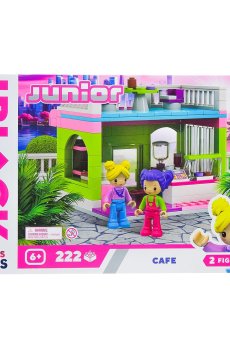 Игрушка-конструктор iBlock Junior Кафе, в коробке, от 6 лет, 32*21.5*5 см, 222 детали, 2 фигурки (KH08/003/4)