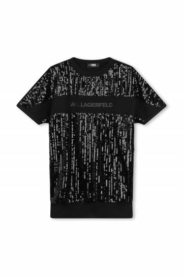 Детское платье Karl Lagerfeld цвет чёрный mini oversize Z30186 Детское платье Karl Lagerfeld цвет чёрный mini oversize Z30186