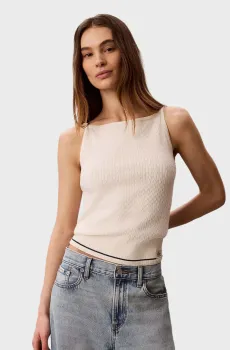 Женский белый топ LABEL CABLE Белый XS Calvin Klein Jeans LV047F321G